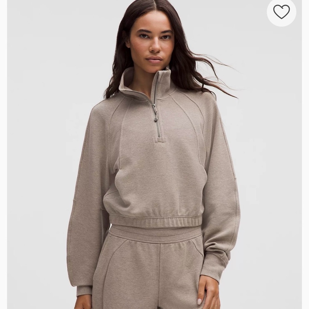 Lululemon Athletica Beige Quarter-Zip Pullover